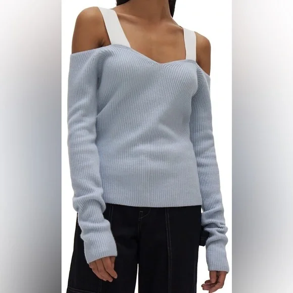 HELMUT LANG Strap V-neck Long-sleeve
Sweater | Cyber Blue XS - Picture 1 of 10